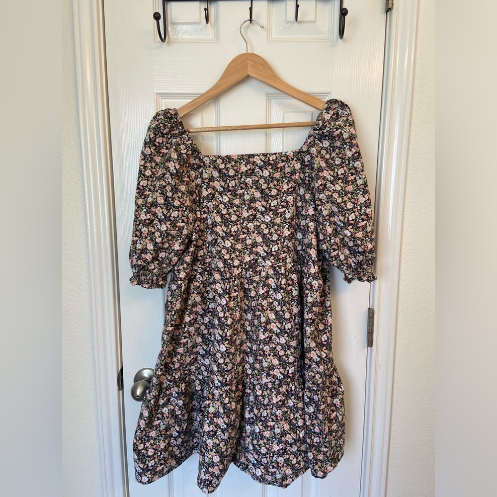 Levi’s floral puff sleeve mini dress